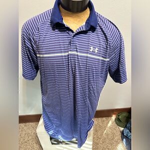 The Under Armour ISOChill Blue Striped Mens XL Polo